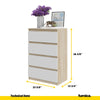 GABRIEL - Chest of 4 Drawers - Bedroom Dresser Storage Cabinet Sideboard - Sonoma Oak / White Matt H36 3/8" W23 5/8" D13 1/4"