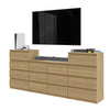 GABRIEL - Chest of 14 Drawers (4+6+4) - Bedroom Dresser Storage Cabinet Sideboard - Lancelot Oak H36 3/8" W86 5/8" D13 1/4"