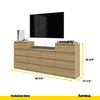 GABRIEL - Chest of 14 Drawers (4+6+4) - Bedroom Dresser Storage Cabinet Sideboard - Lancelot Oak H36 3/8" W86 5/8" D13 1/4"