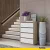 GABRIEL - Chest of 4 Drawers - Bedroom Dresser Storage Cabinet Sideboard - Sonoma Oak / White Matt H36 3/8" W23 5/8" D13 1/4"