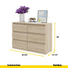 GABRIEL - Chest of 6 Drawers - Bedroom Dresser Storage Cabinet Sideboard - Sonoma Oak H28" W39 3/8" D13"