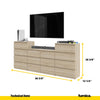 GABRIEL - Chest of 14 Drawers (4+6+4) - Bedroom Dresser Storage Cabinet Sideboard - Sonoma Oak H36 3/8" W86 5/8" D13 1/4"