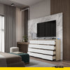 GABRIEL - Chest of 12 Drawers (8+4) - Bedroom Dresser Storage Cabinet Sideboard - Sonoma Oak / White H36 3/8" W70 7/8" D13 1/4