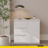 MIKEL - Chest of 3 Drawers and 1 Door - Bedroom Dresser Storage Cabinet Sideboard - White Matt H29 1/2" W31 1/2" D13 3/4"