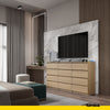 GABRIEL - Chest of 12 Drawers (8+4) - Bedroom Dresser Storage Cabinet Sideboard - Lancelot Oak H36 3/8" W70 7/8" D13 1/4