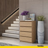 GABRIEL - Chest of 4 Drawers - Bedroom Dresser Storage Cabinet Sideboard - Lancelot Oak H36 3/8" W23 5/8" D13 1/4"