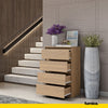 GABRIEL - Chest of 4 Drawers - Bedroom Dresser Storage Cabinet Sideboard - Lancelot Oak H36 3/8" W23 5/8" D13 1/4"