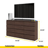 GABRIEL - Chest of 12 Drawers (8+4)- Bedroom Dresser Storage Cabinet Sideboard - Wenge H36 3/8" W70 7/8" D13 1/4