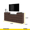 GABRIEL - Chest of 14 Drawers (4+6+4)- Bedroom Dresser Storage Cabinet Sideboard - Wenge H36 3/8" W86 5/8" D13 1/4"