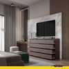 GABRIEL - Chest of 12 Drawers (8+4)- Bedroom Dresser Storage Cabinet Sideboard - Wenge H36 3/8" W70 7/8" D13 1/4