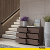 GABRIEL - Chest of 6 Drawers - Bedroom Dresser Storage Cabinet Sideboard - Wenge H28" W39 3/8" D13"