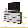 GABRIEL - Chest of 12 Drawers (8+4)- Bedroom Dresser Storage Cabinet Sideboard - Wenge / White Matt H36 3/8" W70 7/8" D13 1/4