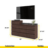 GABRIEL - Chest of 10 Drawers (6+4)- Bedroom Dresser Storage Cabinet Sideboard - Wenge H36 3/8" / 27 1/2" W63" D13 1/4"