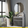 NOAH - Chest of 2 Drawers and 2 Doors - Bedroom Dresser Storage Cabinet Sideboard - Concrete / Anthracite H29 1/2" W31 1/2" D13 3/4"