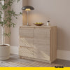 MIKEL - Chest of 3 Drawers and 1 Door - Bedroom Dresser Storage Cabinet Sideboard - Sonoma Oak H29 1/2" W31 1/2" D13 3/4"