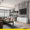 MIKEL - Chest of 6 Drawers and 3 Doors - Bedroom Dresser Storage Cabinet Sideboard - White Matt H29 1/2" W78 3/4" D13 3/4"