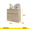 NOAH - Chest of 2 Drawers and 2 Doors - Bedroom Dresser Storage Cabinet Sideboard - Sonoma Oak H29 1/2" W31 1/2" D13 3/4"