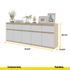 NOAH - Chest of 5 Drawers and 5 Doors - Bedroom Dresser Storage Cabinet Sideboard - Sonoma Oak / White Matt H29 1/2" W78 3/4" D13 3/4"
