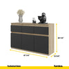 NOAH - Chest of 3 Drawers and 3 Doors - Bedroom Dresser Storage Cabinet Sideboard - Sonoma Oak / Anthracite H29 1/2" W47 1/4" D13 3/4"