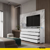 GABRIEL - Chest of 12 Drawers (8+4) - Bedroom Dresser Storage Cabinet Sideboard - White Matt H36 3/8" W70 7/8" D13 1/4