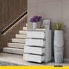 GABRIEL - Chest of 4 Drawers - Bedroom Dresser Storage Cabinet Sideboard - White Matt H36 3/8" W23 5/8" D13 1/4"