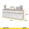 NOAH - Chest of 5 Drawers and 5 Doors - Bedroom Dresser Storage Cabinet Sideboard - Sonoma Oak / White Gloss H29 1/2" W78 3/4" D13 3/4"