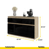 NOAH - Chest of 3 Drawers and 3 Doors - Bedroom Dresser Storage Cabinet Sideboard - Sonoma Oak / Black Gloss H29 1/2" W47 1/4" D13 3/4"