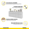 NOAH - Chest of 5 Drawers and 5 Doors - Bedroom Dresser Storage Cabinet Sideboard - White Matt / White Gloss H29 1/2" W78 3/4" D13 3/4"