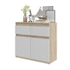 NOAH - Chest of 2 Drawers and 2 Doors - Bedroom Dresser Storage Cabinet Sideboard - Sonoma Oak / White Matt H29 1/2" W31 1/2" D13 3/4"