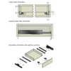 Push-to-Open Undermount Slides (left and right), Full Extension - 12 inch