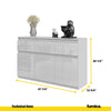 NOAH - Chest of 3 Drawers and 3 Door - Bedroom Dresser Storage Cabinet Sideboard - White Matt / White Gloss H29 1/2" W47 1/4" D13 3/4"