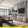 MIKEL - Chest of 6 Drawers and 3 Doors - Bedroom Dresser Storage Cabinet Sideboard - Sonoma Oak / Concrete H29 1/2" W78 3/4" D13 3/4"