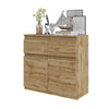 NOAH - Chest of 2 Drawers and 2 Doors - Bedroom Dresser Storage Cabinet Sideboard -  Wotan Oak H29 1/2" W31 1/2" D13 3/4"