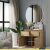 NOAH - Chest of 2 Drawers and 2 Doors - Bedroom Dresser Storage Cabinet Sideboard -  Wotan Oak H29 1/2" W31 1/2" D13 3/4"