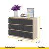 GABRIEL - Chest of 6 Drawers - Bedroom Dresser Storage Cabinet Sideboard - Sonoma Oak / Anthracite H28" W39 3/8" D13"