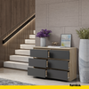 GABRIEL - Chest of 6 Drawers - Bedroom Dresser Storage Cabinet Sideboard - Sonoma Oak / Anthracite H28" W39 3/8" D13"