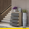 GABRIEL - Chest of 4 Drawers - Bedroom Dresser Storage Cabinet Sideboard - Sonoma Oak / Anthracite H36 3/8" W23 5/8" D13 1/4"