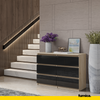 GABRIEL - Chest of 6 Drawers - Bedroom Dresser Storage Cabinet Sideboard - Sonoma Oak / Black Gloss H28" W39 3/8" D13"