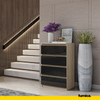GABRIEL - Chest of 4 Drawers - Bedroom Dresser Storage Cabinet Sideboard - Sonoma Oak / Black Gloss H36 3/8" W23 5/8" D13 1/4"