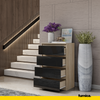 GABRIEL - Chest of 4 Drawers - Bedroom Dresser Storage Cabinet Sideboard - Sonoma Oak / Black Gloss H36 3/8" W23 5/8" D13 1/4"