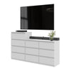 GABRIEL - Chest of 10 Drawers (6+4) - Bedroom Dresser Storage Cabinet Sideboard - White Matt H36 3/8" / 27 1/2" W63" D13 1/4"