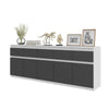 NOAH - Chest of 5 Drawers and 5 Doors - Bedroom Dresser Storage Cabinet Sideboard - White Matt / Anthracite H29 1/2" W78 3/4" D13 3/4"