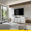 GABRIEL - Chest of 14 Drawers (4+6+4) - Bedroom Dresser Storage Cabinet Sideboard - White Matt H36 3/8" W86 5/8" D13 1/4"