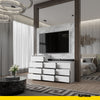 GABRIEL - Chest of 10 Drawers (6+4) - Bedroom Dresser Storage Cabinet Sideboard - White Matt H36 3/8" / 27 1/2" W63" D13 1/4"