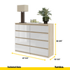 GABRIEL - Chest of 8 Drawers - Bedroom Dresser Storage Cabinet Sideboard - Sonoma Oak / White Gloss H36 3/8" W47 1/4" D13 1/4"