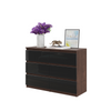 GABRIEL - Chest of 6 Drawers - Bedroom Dresser Storage Cabinet Sideboard - Wenge / Black Gloss H28" W39 3/8" D13"