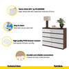 GABRIEL - Chest of 8 Drawers - Bedroom Dresser Storage Cabinet Sideboard - Wenge / White Gloss H36 3/8" W47 1/4" D13 1/4"