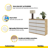 GABRIEL - Chest of 8 Drawers - Bedroom Dresser Storage Cabinet Sideboard - Wotan Oak / White Matt H36 3/8" W47 1/4" D13 1/4"