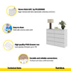 GABRIEL - Chest of 8 Drawers - Bedroom Dresser Storage Cabinet Sideboard - Concrete / White Gloss H36 3/8" W47 1/4" D13 1/4"