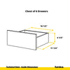 GABRIEL - Chest of 14 Drawers (4+6+4)- Bedroom Dresser Storage Cabinet Sideboard - Wenge / White Matt H36 3/8" W86 5/8" D13 1/4"